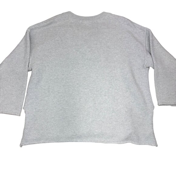 Free People Beach Hailee Heather Light Gray Waffle Knit Set Women's size Lg - Picture 3 of 14